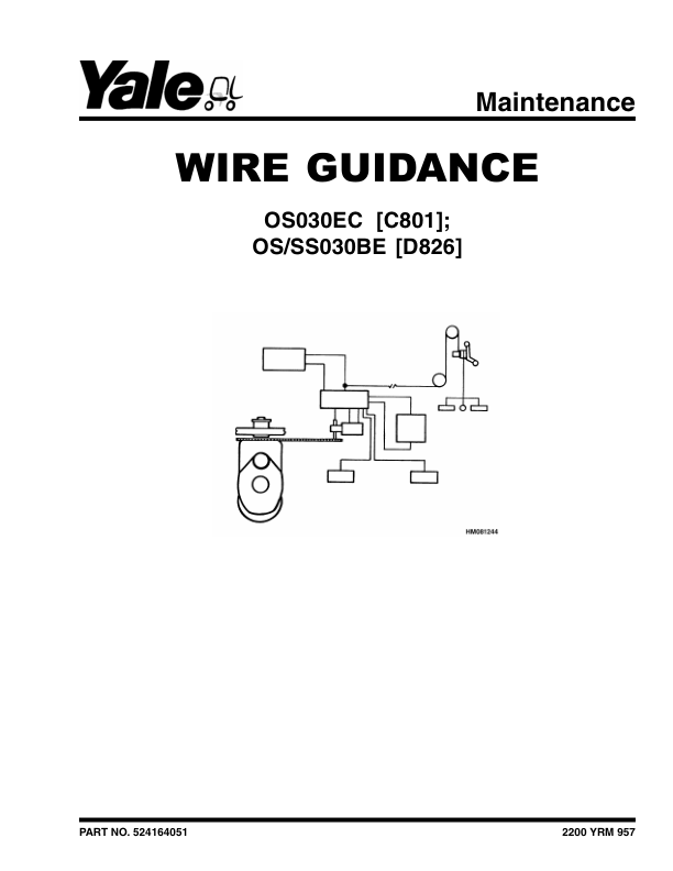 Yale Os Be Ss Be Order Selector D Series Repair Manual