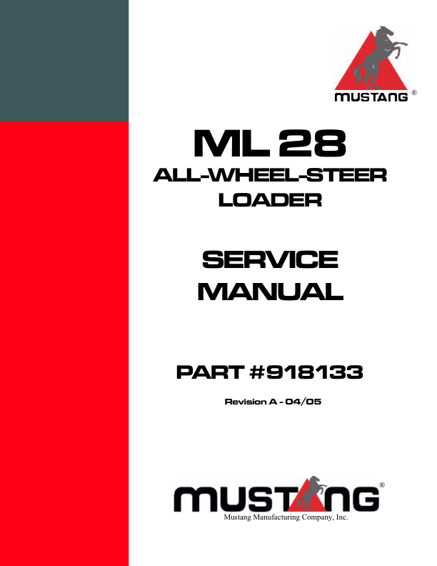 Mustang Ml Wheel Loader Service Manual