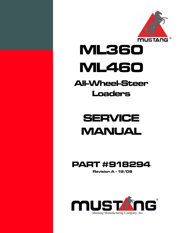 Mustang Ml Wheel Loader Service Manual