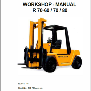 Still Electric Fork Truck R70: R70-60, R70-70, R70-80 Repair Circuit Workshop Operating Manual