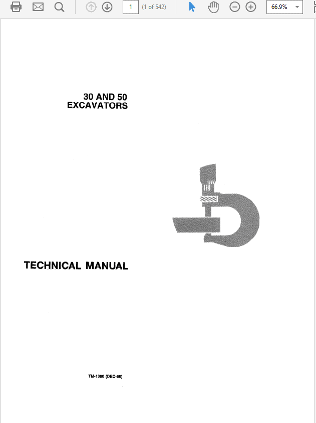 John Deere 30, 50 Excavator Service Manual TM-1380