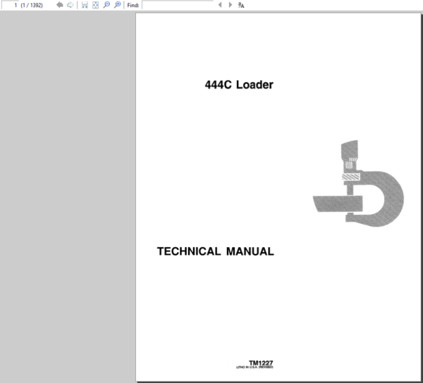John Deere 444C Loader Service Manual TM-1227