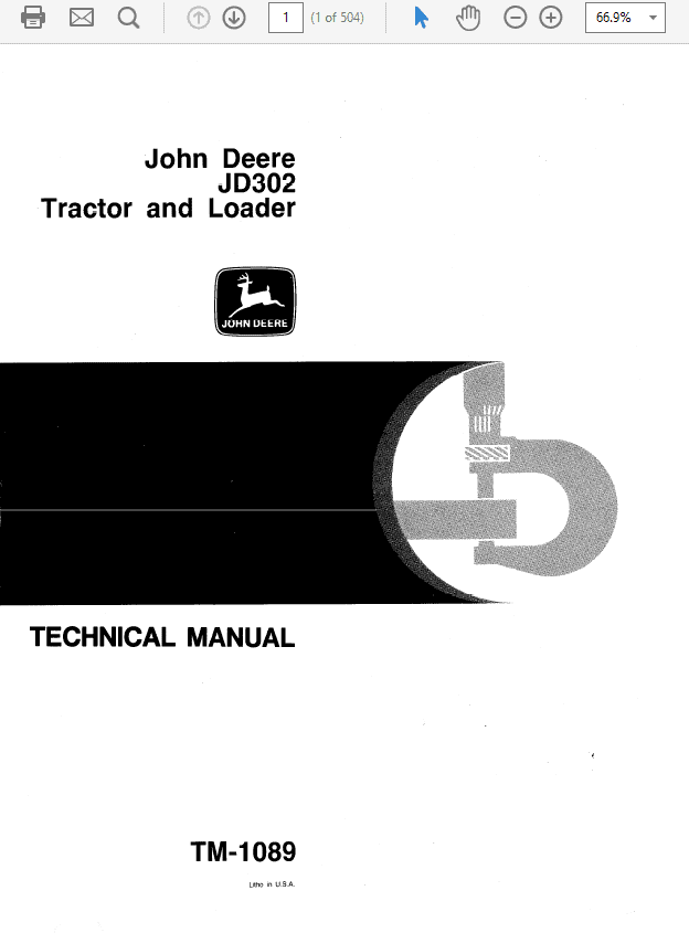 John Deere 302 Tractor and Loader Service Manual TM-1089