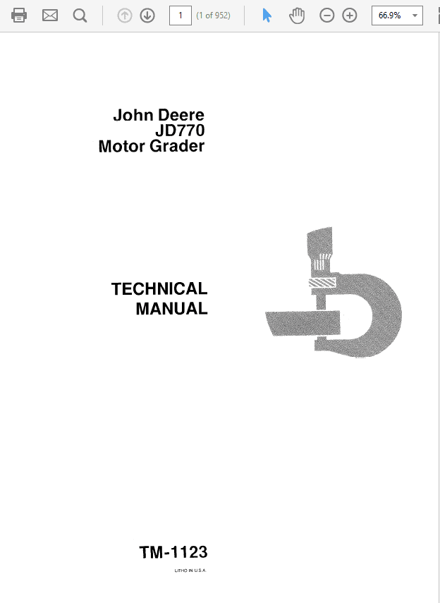 John Deere 770 Motor Grader Service Manual TM-1123
