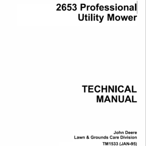 John Deere 2653, 2653A Utility Mower Service Manual