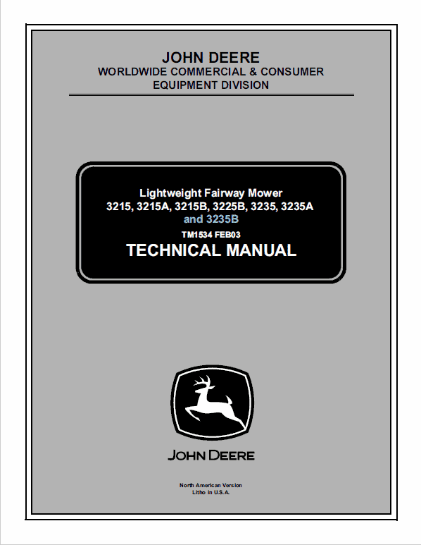 John Deere 3215A, 3215B, 3225B, 3235A and 3235B Mower Service Manual