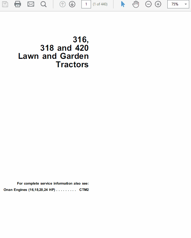 318 John Deere Lawn and Garden Tractor Technical Service Shop Repair Manual 