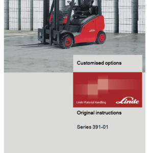 Linde 391 Forklift Truck : H14T, H16T, H18T, H20T Service Training Manual