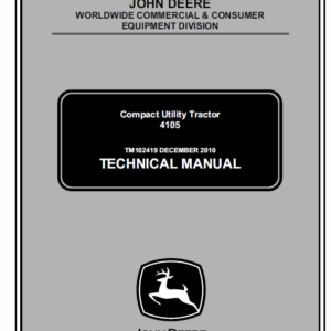 John Deere 4105 Compact Utility Tractors Service Manual TM-102419
