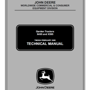 John Deere X495 and X595 Garden Tractors Service Manual TM-2024