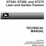 John Deere GT242, GT262, GT275 Lawn and Garden Tractors TM-1582