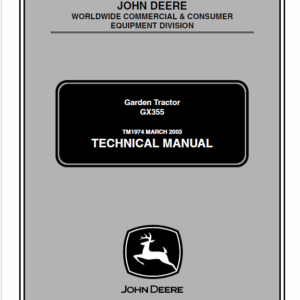 John Deere GX355 Garden Tractor Service Manual TM-1974