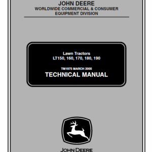 John Deere LT150, LT160, LT170, LT180, LT190 Lawn Tractors Service Manual TM-1975