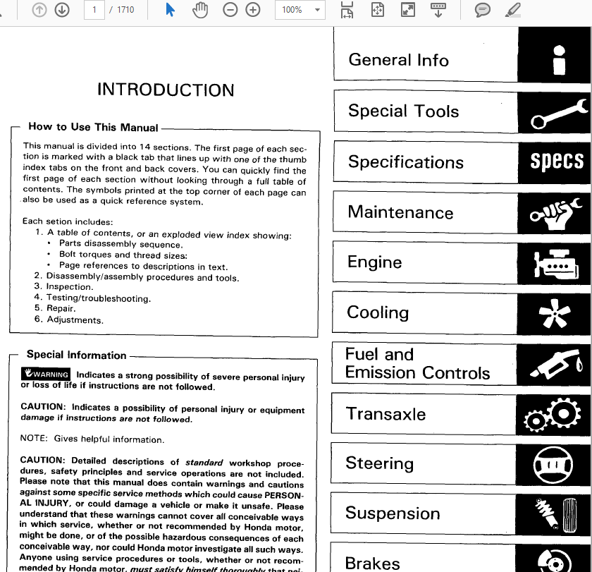 Honda Accord 1986, 1987, 1988, 1989, 1990, 1991, 1992,1993 Repair Manual