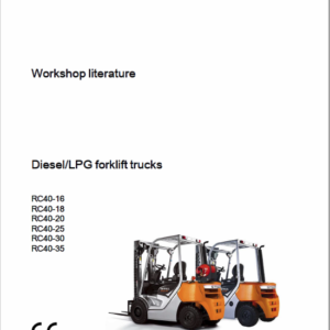 Still Diesel LPG Forklift Trucks RC40: RC40-16, RC40-18, RC40-20 Workshop Manual