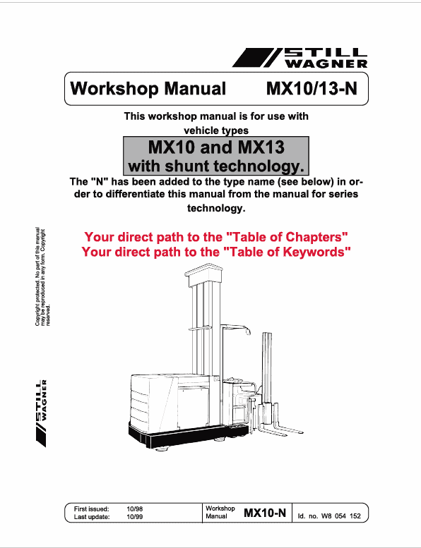 Still MX10 and MX13 Order Picker Workshop Repair Manual