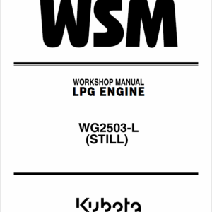 Still WSM WG2503-L Kubota LPG Engine Workshop Repair Manual