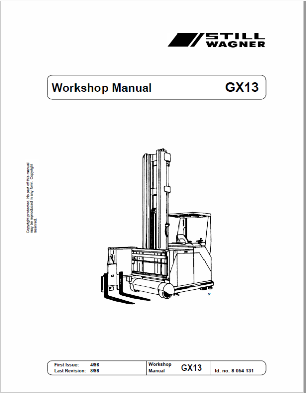 Still GX13 Order Picking Stacker Trucks Workshop Repair Manual