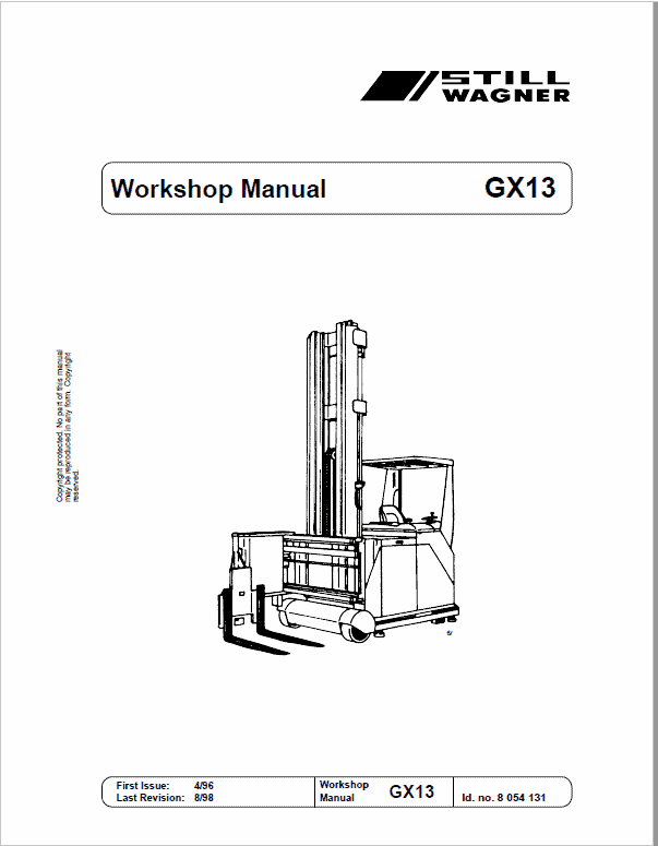 Still GX13 Order Picking Stacker Trucks Workshop Repair Manual