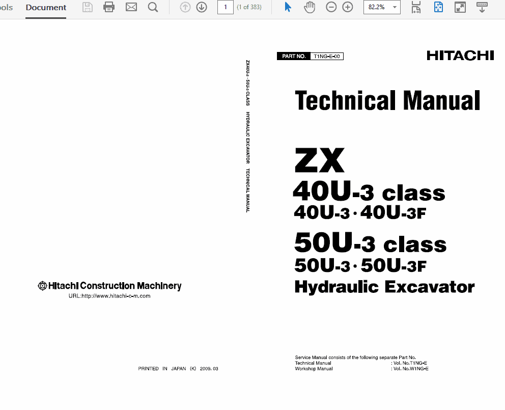 Hitachi Zx40u-3 And Zx50u-3 Excavator Service Manual