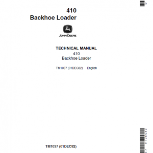 John Deere 410 Backhoe Loader Service Manual TM1037 & TM4290