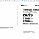 Hitachi ZAXIS ZX210W-3 and ZX220W-3 Excavator Service Manual