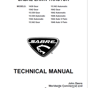 John Deere Sabre Lawn Tractors 1438 1542 1642 1646 Service Manual