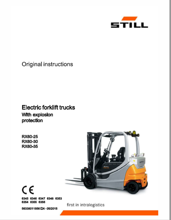 Still Electric Forklift Truck RX60: Model RX60-25, RX60-30, RX60-35 Repair Manual