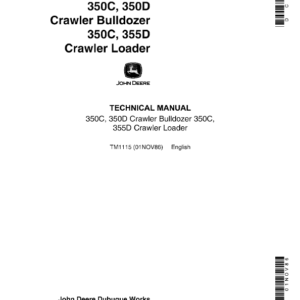 John Deere 350C, 350D, 355D Crawler Tractor Loaders Service Manual