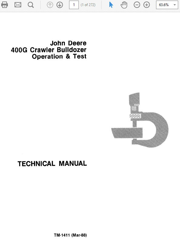 John Deere 400G Crawler Bulldozer Service Manual TM-1411