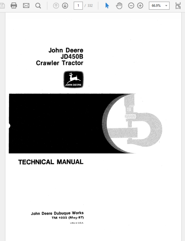John Deere 450B Crawler Tractor Service Manual TM-1033