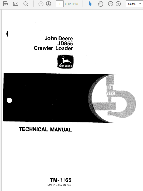 John Deere 855 Crawler Loader Service Manual TM-1165