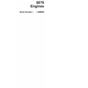 John Deere 6079 Engines CTM6 Repair Manual