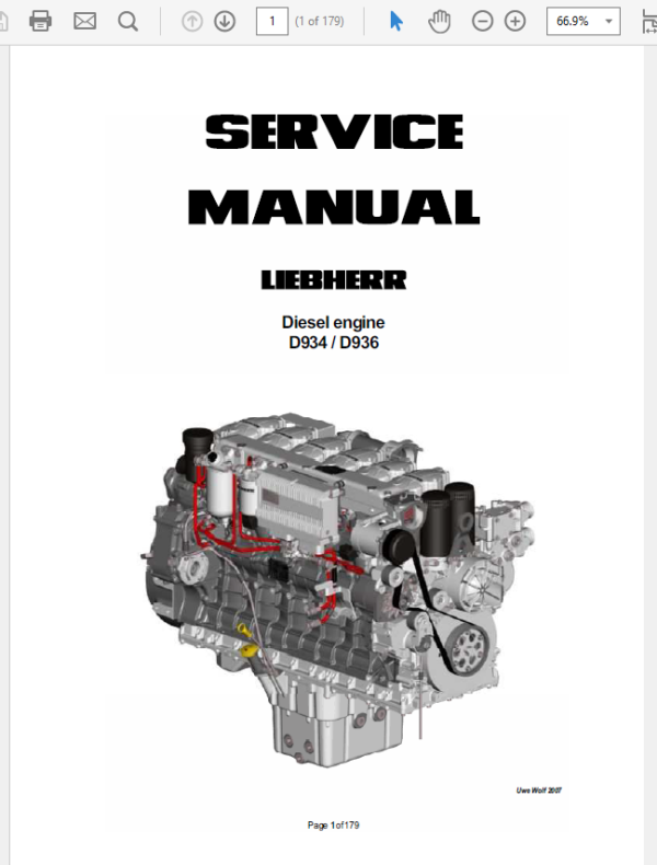 Liebherr Diesel Engine D934 D936 Service Manual