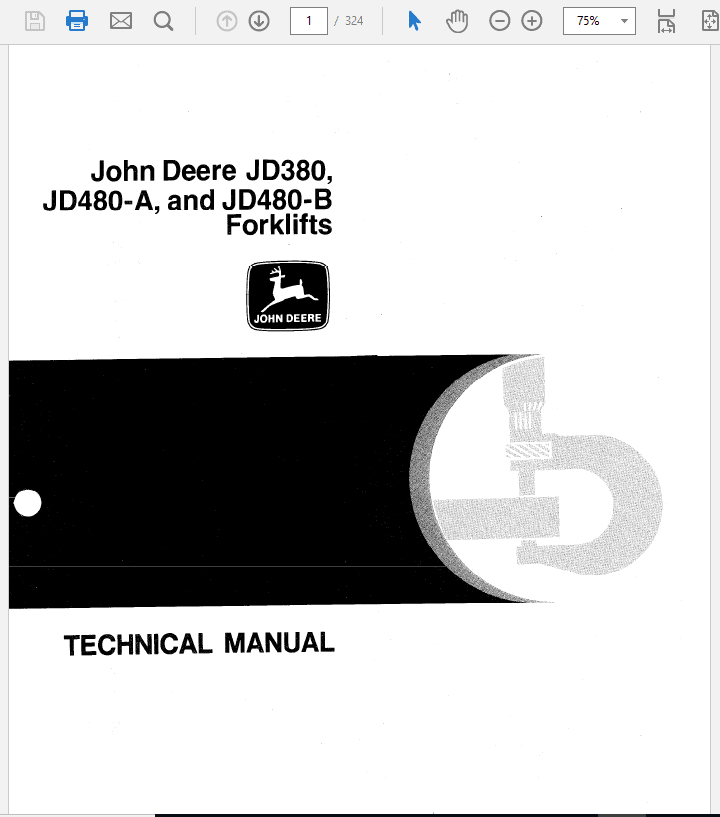 John Deere 380, 480A, 480B Forklift Service Manual TM-1060