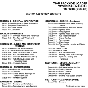 John Deere 710B Backhoe Loader Service Manual TM-1286