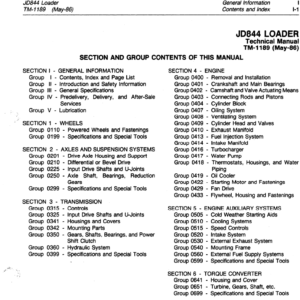 John Deere 844 Loader Service Manual TM-1189