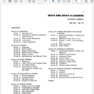 John Deere 544, 544A Loader Service Manual TM-1002