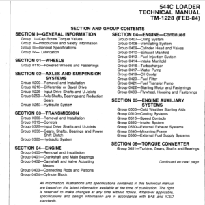 John Deere 544C Loader Service Manual TM-1228