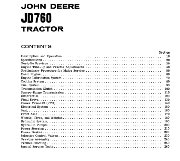 John Deere 760 Tractor Service Manual SM-2075