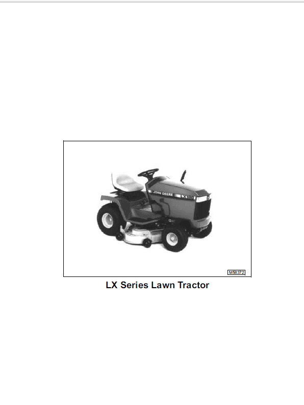 John Deere LX172, LX173, LX176, LX178, LX186, LX188 Lawn Tractor Service Manual