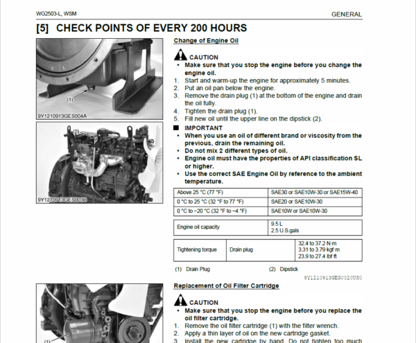 Still WSM WG2503-L Kubota LPG Engine Workshop Repair Manual