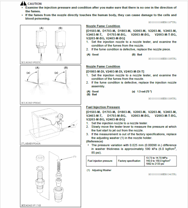 Still WSM 03-M-E3B, 03-M-E3BG Kubota Engine Workshop Repair Manual