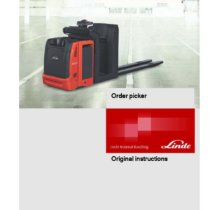Linde 1111 Order Picker: N20VI, N20VLI Service Training (Workshop) Manual