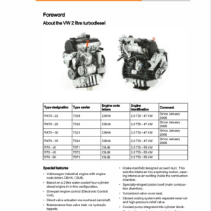 Still Engine VW 2.0i Turbo Diesel (CBHA, CBJB) Workshop Repair Manual