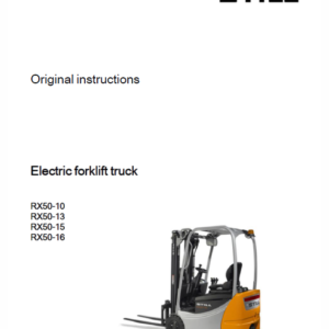 Still Electric Forklift Truck RX50: RX50-10, RX50-13, RX-50-15, RX50-16 Repair Manual