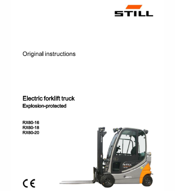 Still Electric Forklift Truck RX60: RX60-16, RX60-18, RX60-20 Repair Manual