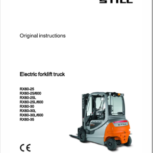 Still Electric Forklift Truck RX60: Model RX60-25, RX60-30, RX60-35 Repair Manual