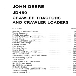 John Deere 450 Crawler Tractor and Loaders Service Manual SM-2064