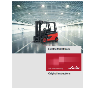 Linde Series 388 Electric Forklift Truck: E35, E40, E45, E50 Workshop Service Manual